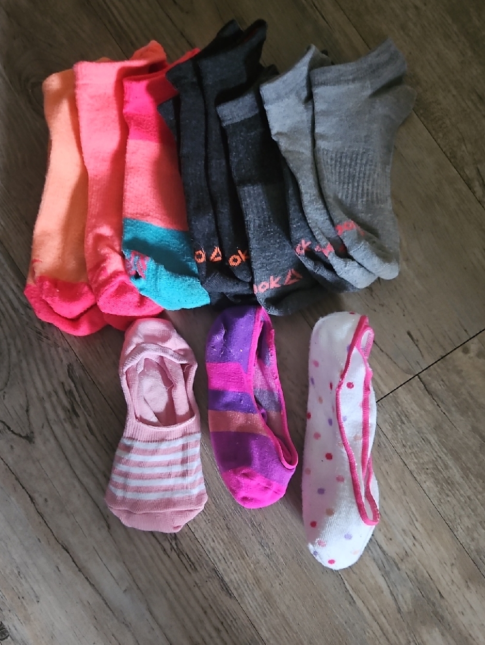 Mixed Women's Low-Cut Socks - Bright Coral, Pink, Teal, Black, Gray, Purple